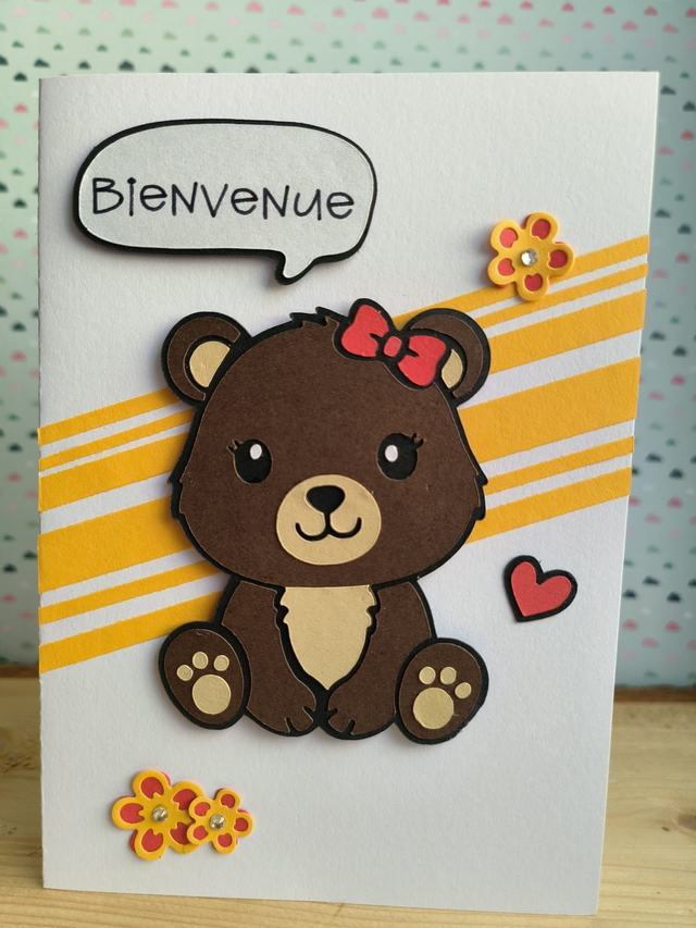 Carte "Bienvenue petite oursonne"