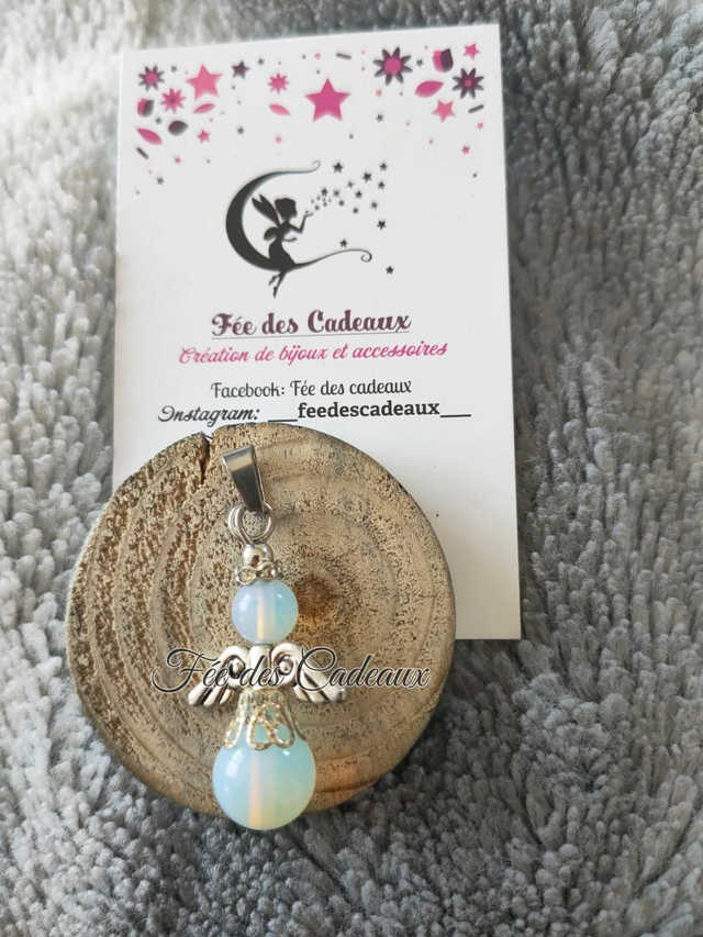 Pendentif Ange Gardien Pierre de Lune 