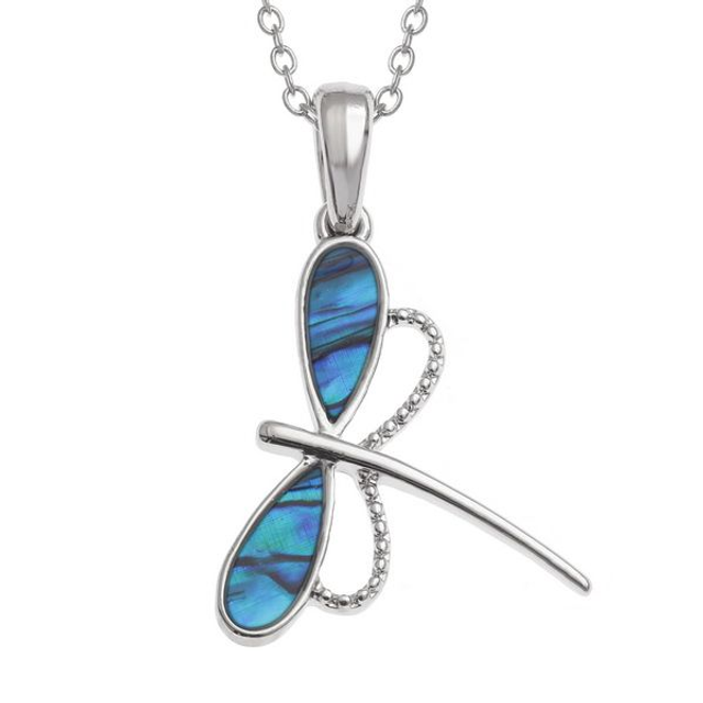Abalone (Paua Shell)  Dragonfly Necklace