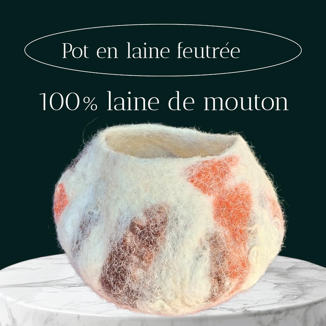 Pot en. Laine feutrée