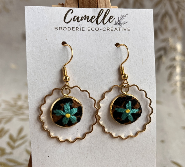 Boucles d’oreilles *Marya léopard/vert