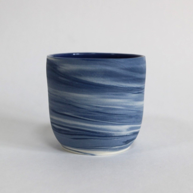 Tasse expresso bleu et blanc 