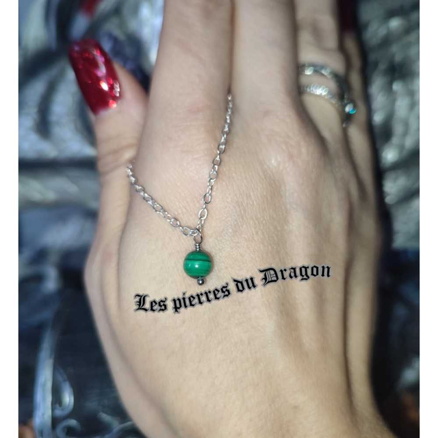 collier fin malachite