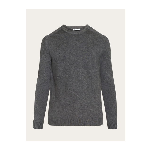 Merino Crew Neck Sweater Dark Grey Melange