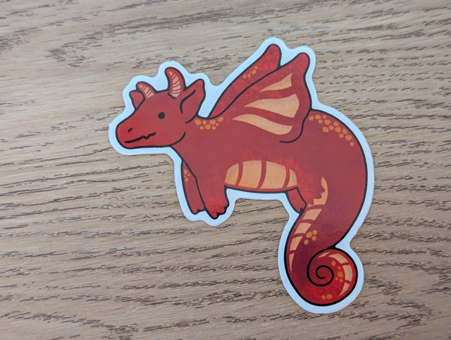 Red Dragon 8x8 sticker
