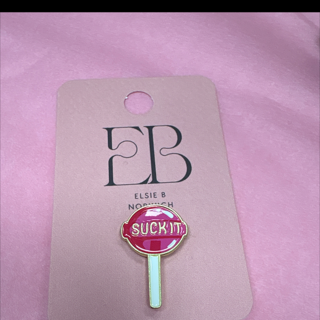 Suck it pink pin