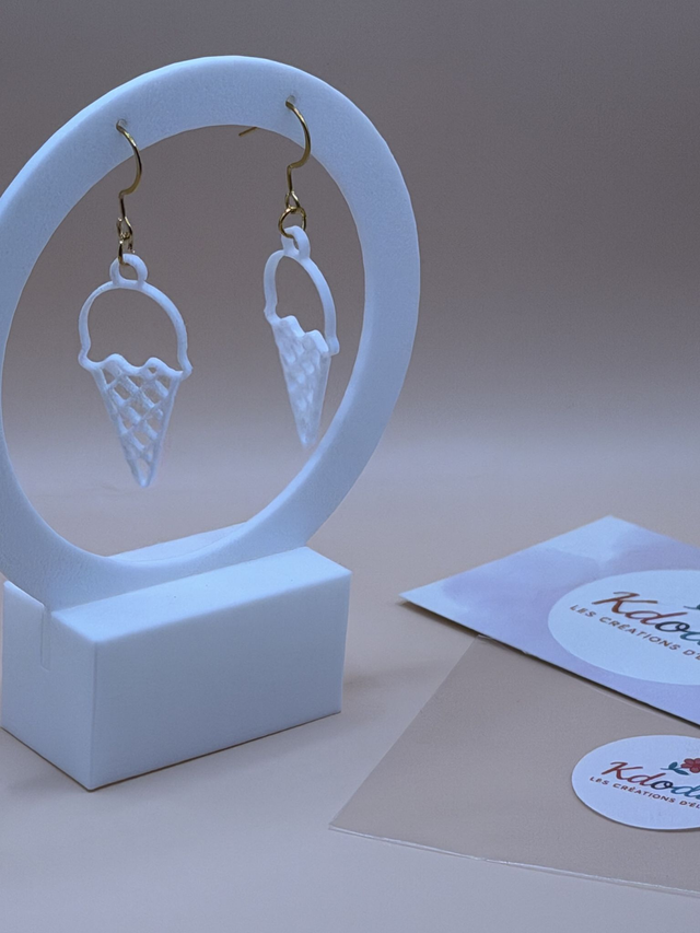 Boucles d'oreilles Géométrique - Glace -  Attaches couleur dorée