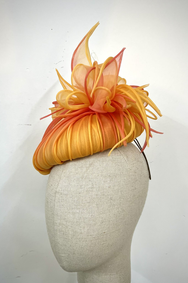 Orange ombre cotton organdie beret