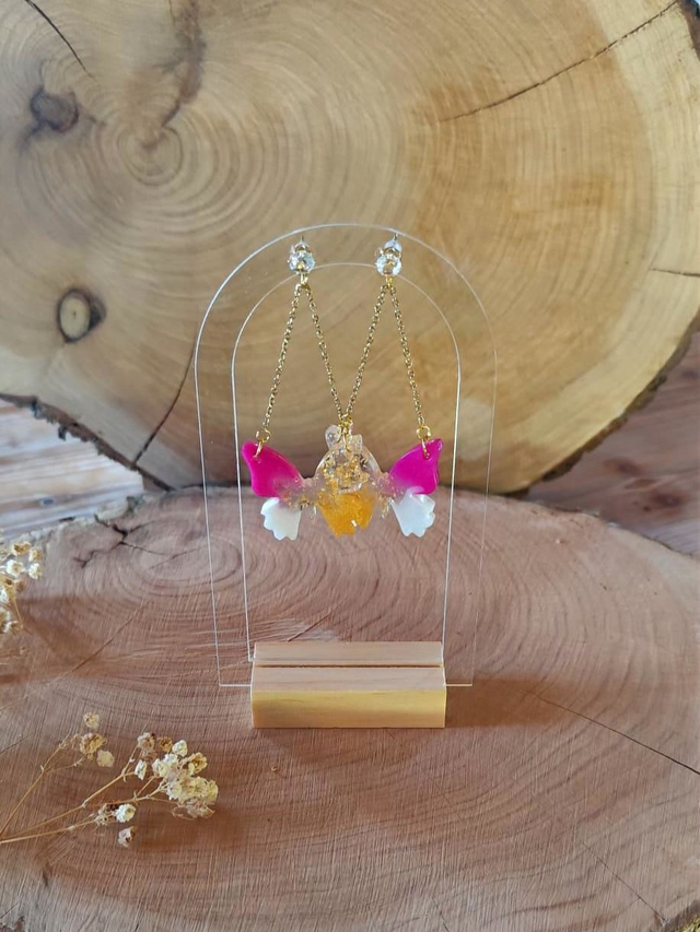 Papillon céleste - Rose blanc doré