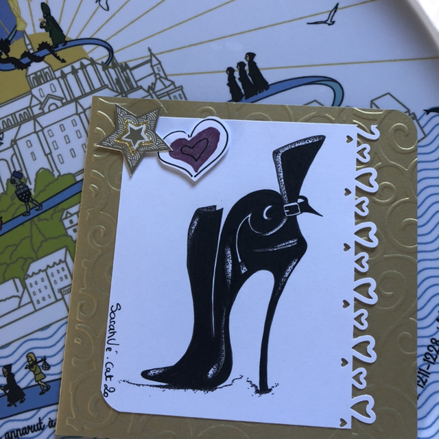 Carte - collection coeur rose - 13,5 x 13,5 cm