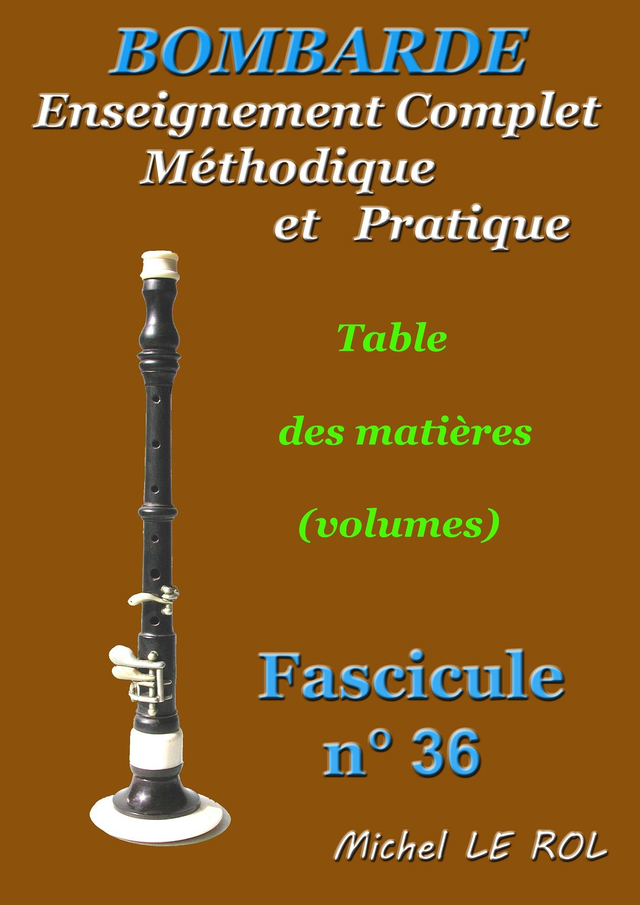 Fascicule 36 Tables des matières Volumes