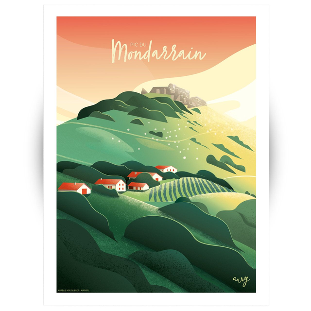 Affiche Pic du Mondarrain 30x40 cm