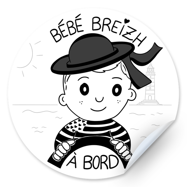 Autocollant &quot;Bébé Breizh à Bord&quot; – Garçon
