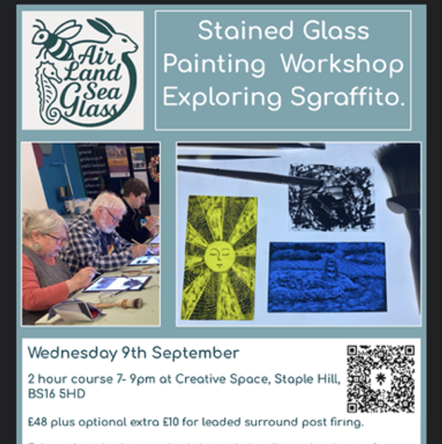 Stained glass Sgraffito workshop 9th Sept