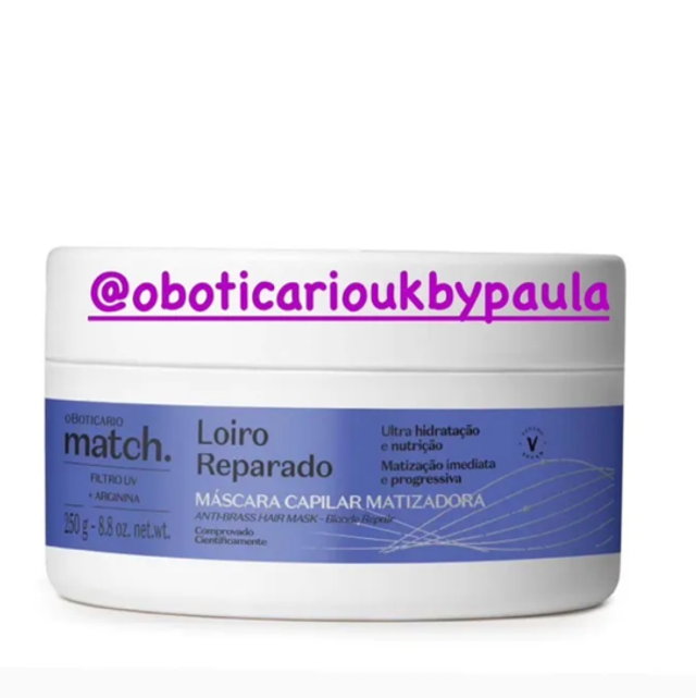 MÁSCARA MATIZADORA MATCH LOIRO REPARADO, 300ML O Boticario