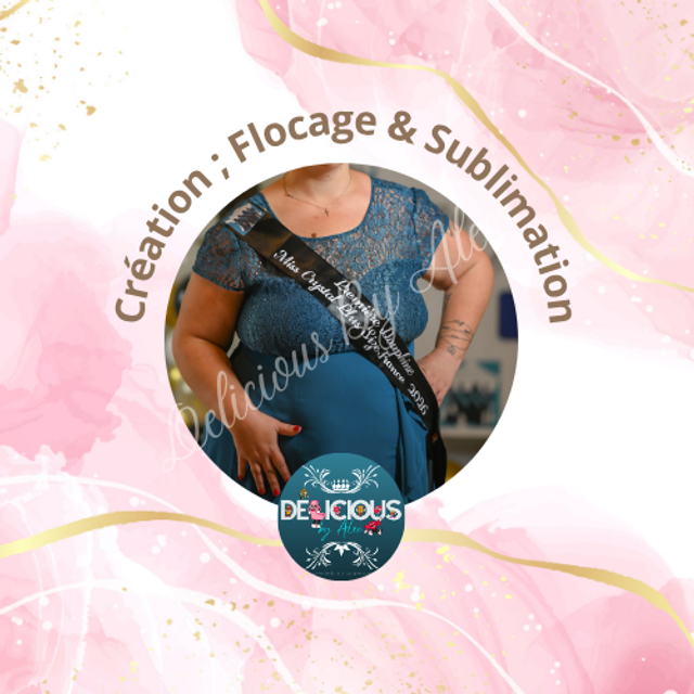 écharpe miss et mister simple satin (sur devis)