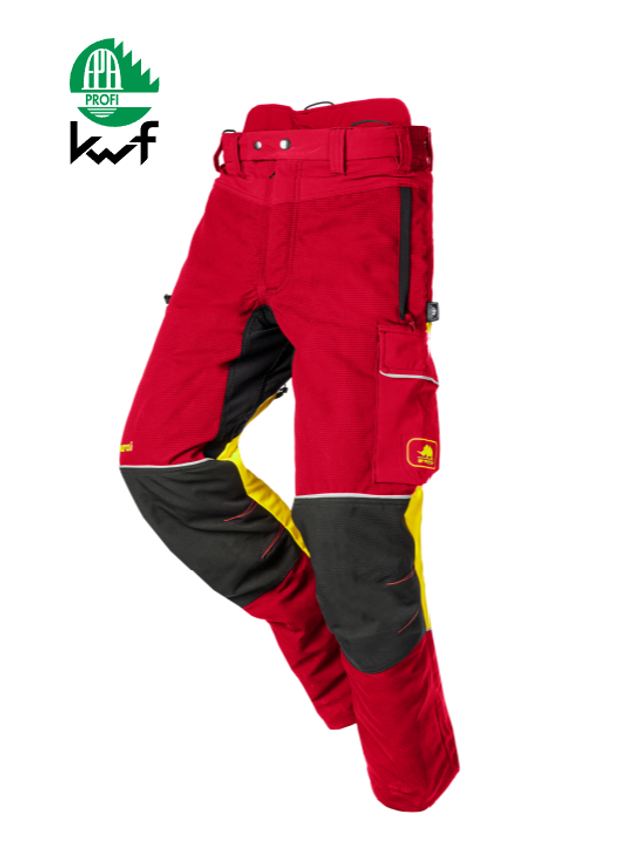 Samourai Schnittschutzhose, Klasse 1 Typ A rot gelb 