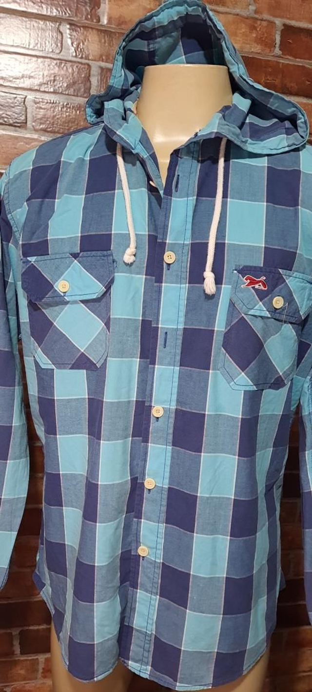 Camisa Quadriculado Com Capuz Masc. T/Gg