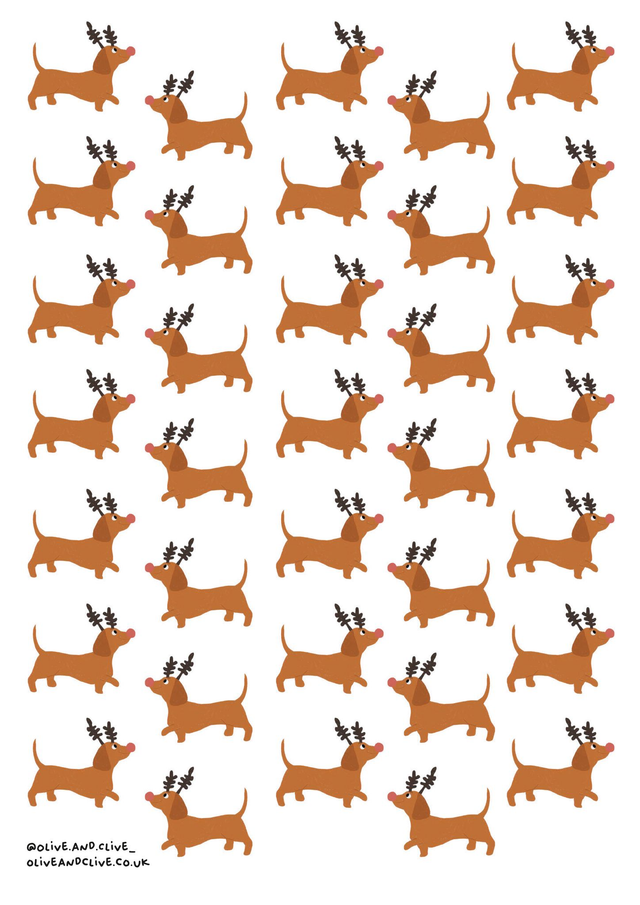Rudolf Dog Wrap Sheet A2 
