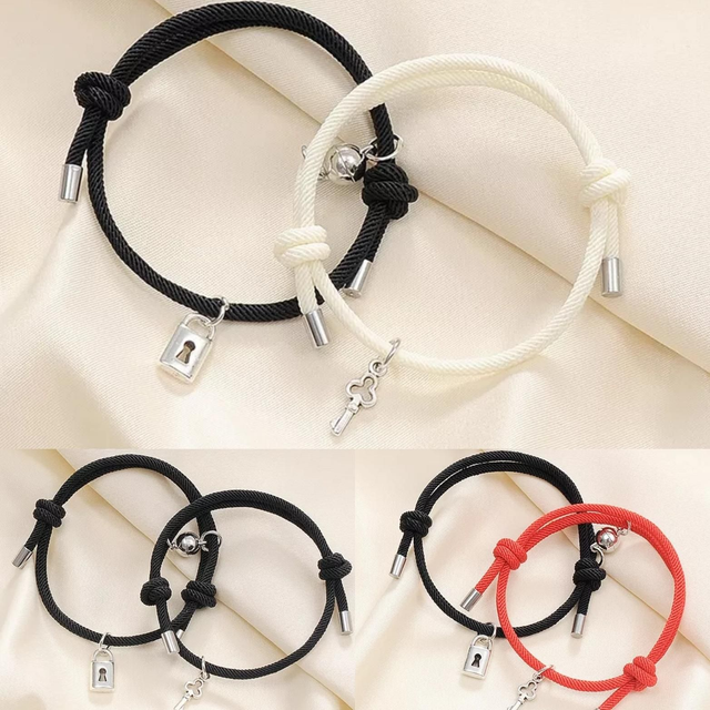 Duo Koppel Armbanden Met Slotje en Sleutel - Magnetisch Vriendschapsarmband