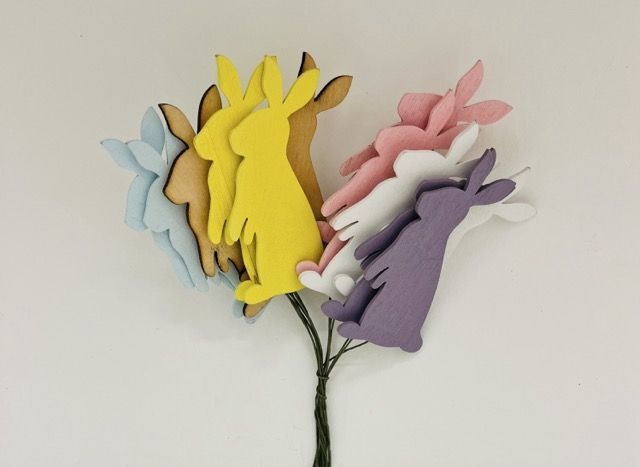 Wooden Bunny Picks x12