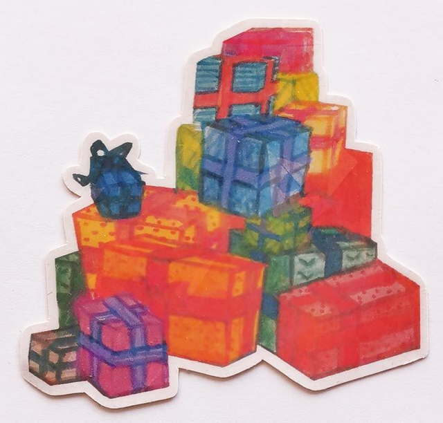 Die-Cut-Sticker "Christmas Geschenke"