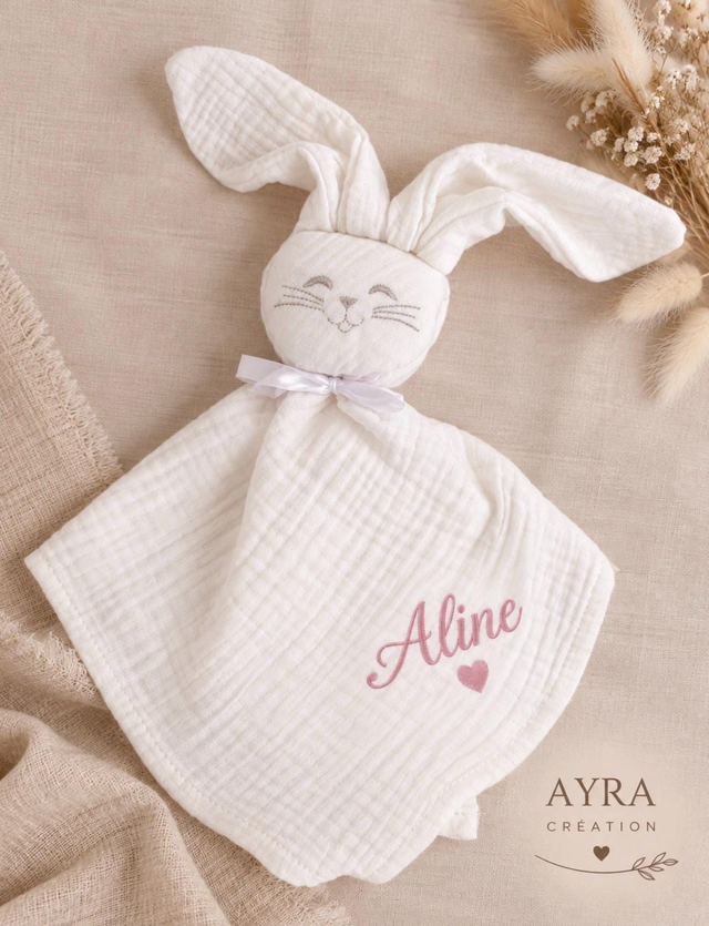 Doudou lapin personnalisé