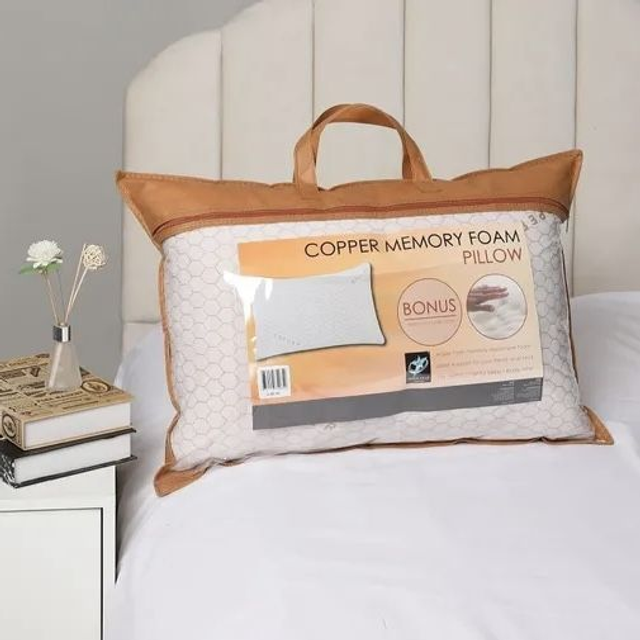 Soft Copper Memory Foam Head Back Firm Pillow 