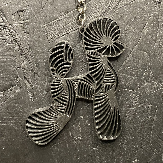 3D - Keychain Poodle Asian Black