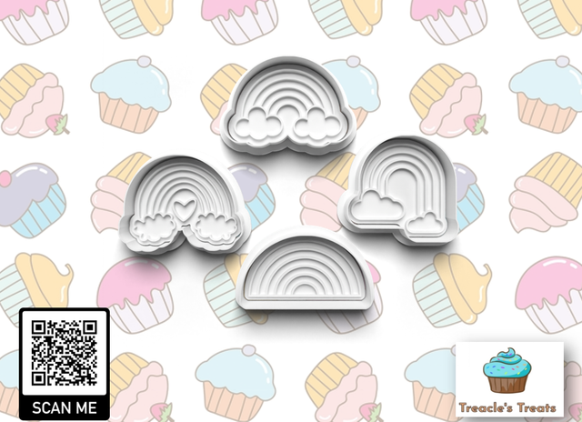 Rainbows Fondant/cookie stamps with cutters