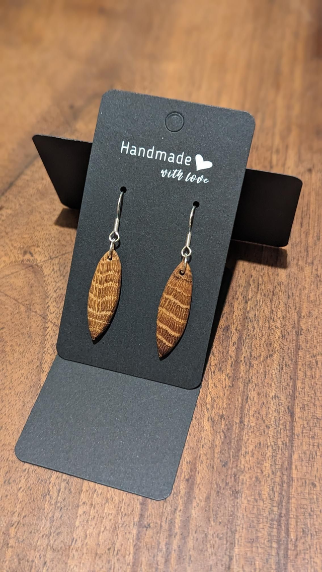 Boucles d'oreilles - Bois de chêne 