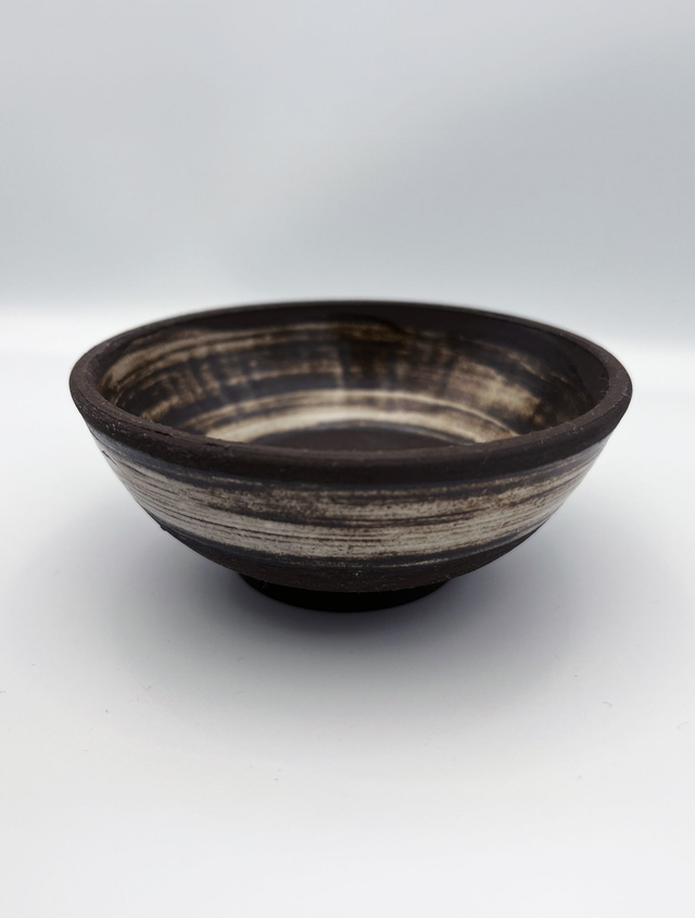 Small Snack Bowl - White brush texture
