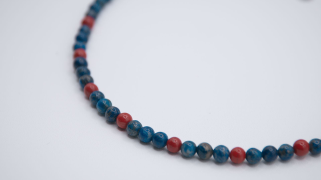 Collier lapis lazuli et jaspe rouge