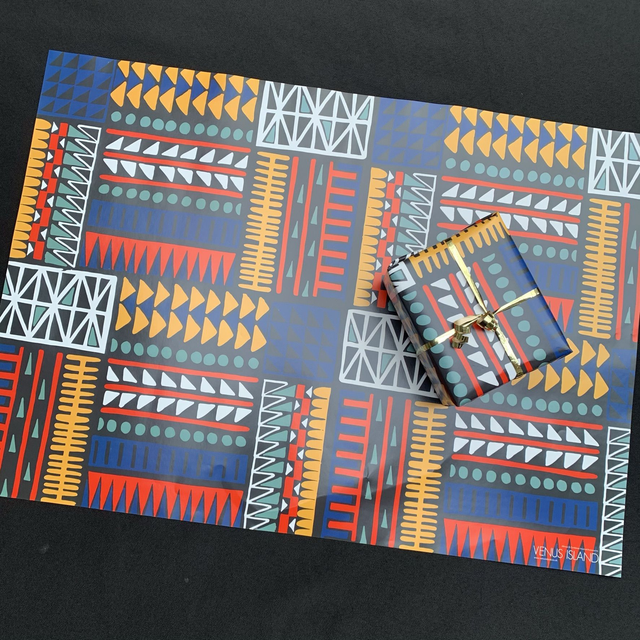 Blue Print Wrapping Paper - Gift Wrap