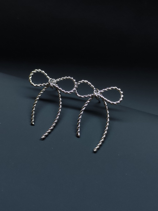 Schleifen Ohrringe gedreht 18 Karat vergoldet | Silber