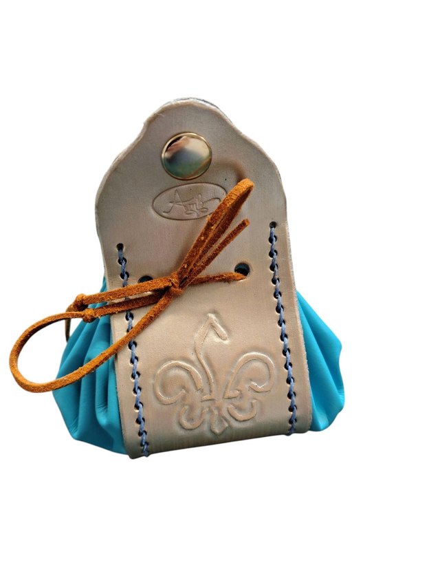 Bourse Amboisienne fleur de lys - bleu/argent 