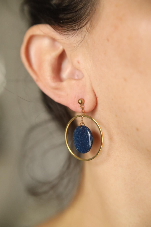 Boucles Oreilles Collection Elégance Pailletée 