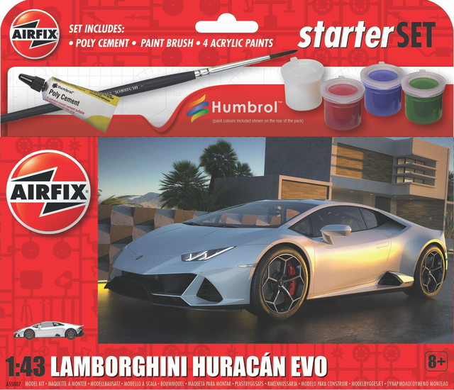 Airfix Starter Set - Lamborghini Huracán Evo Model Kit