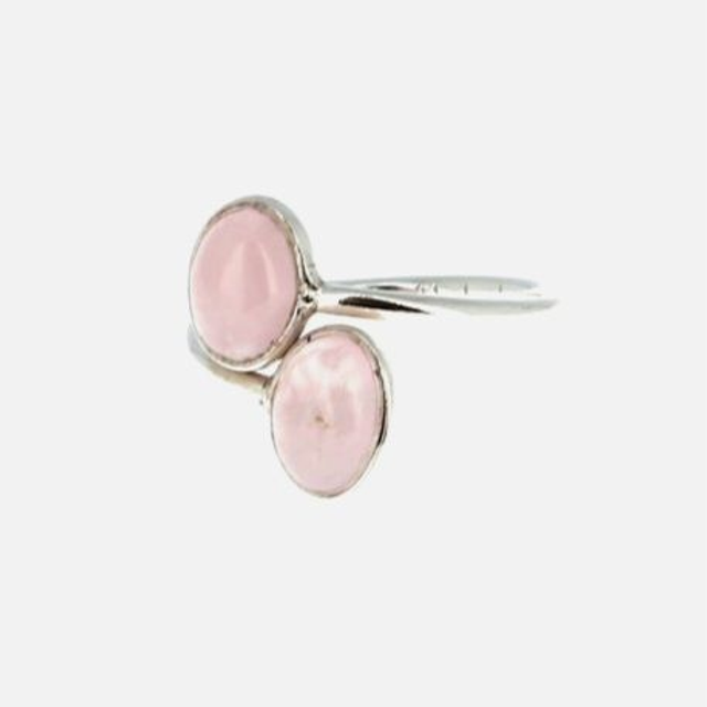 Bague ajustable Quartz Rose argent 925 