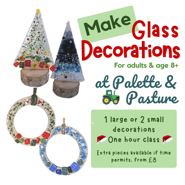 Workshop: CHRISTMAS DECORATIONS Palette &amp; Pasture, One Hour