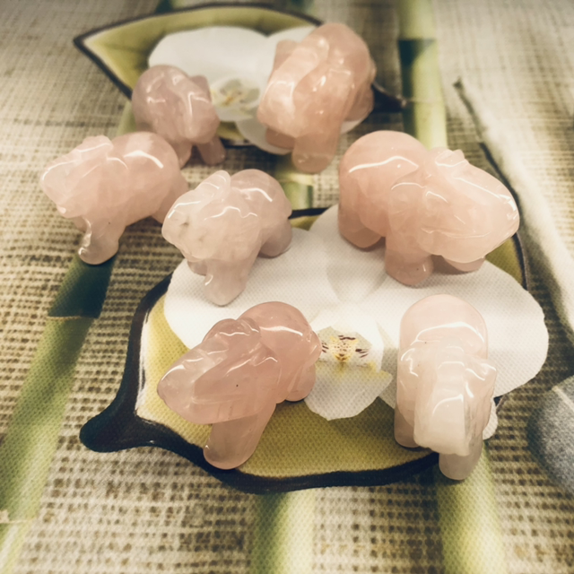 Éléphant quartz rose