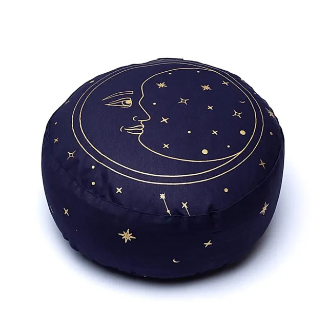 Coussin de méditation bleu marine lune