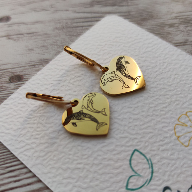 Boucles dormeuses Dauphins Tendresse