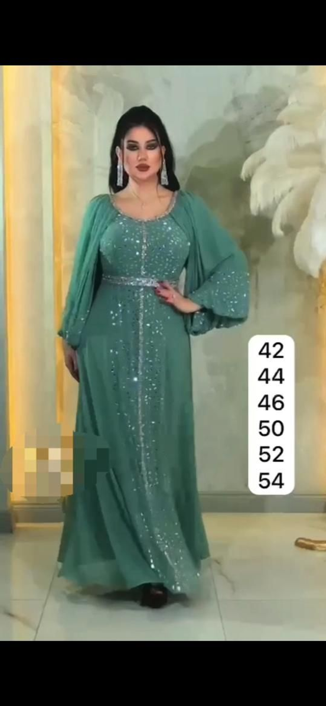 Robe de Soirée Vert Eid Collection / Réf : RMSRJ07