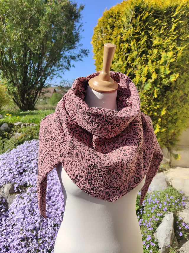 Chèche légère vieux rose