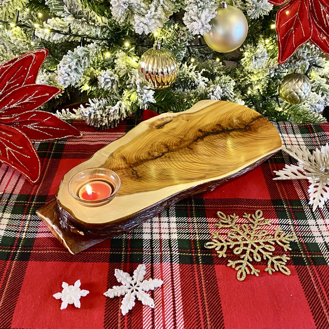 Handcrafted Yew Wood Tealight Holder