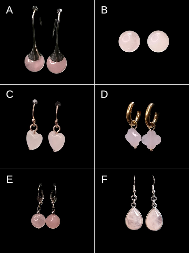 Boucles d&#039;oreilles quartz rose 