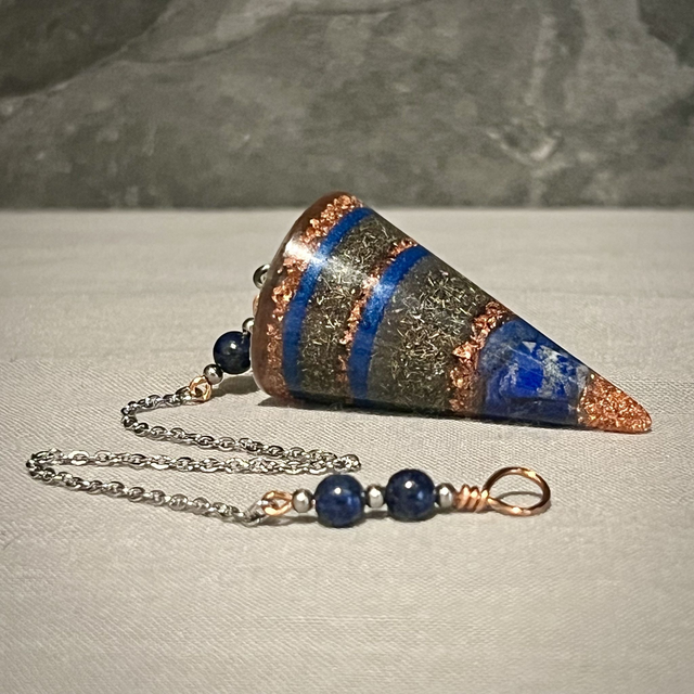 Crystal Energy Cone Pendulum with Lapis Lazuli
