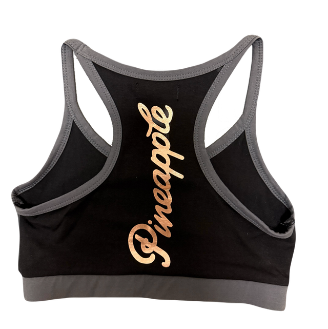 Pineapple Crop Top - Black and Grey