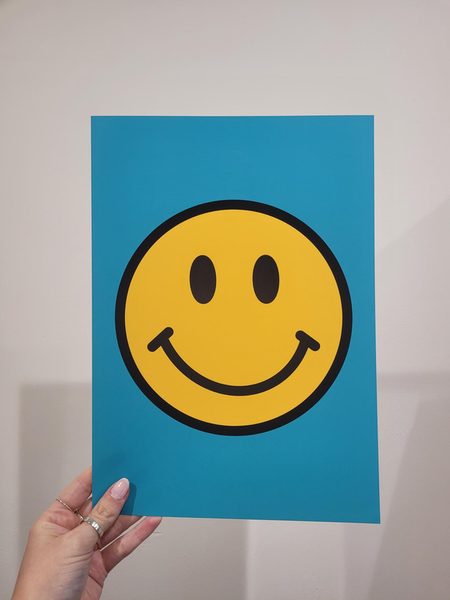 Blue Smile Face A4 Art Print - FR-002